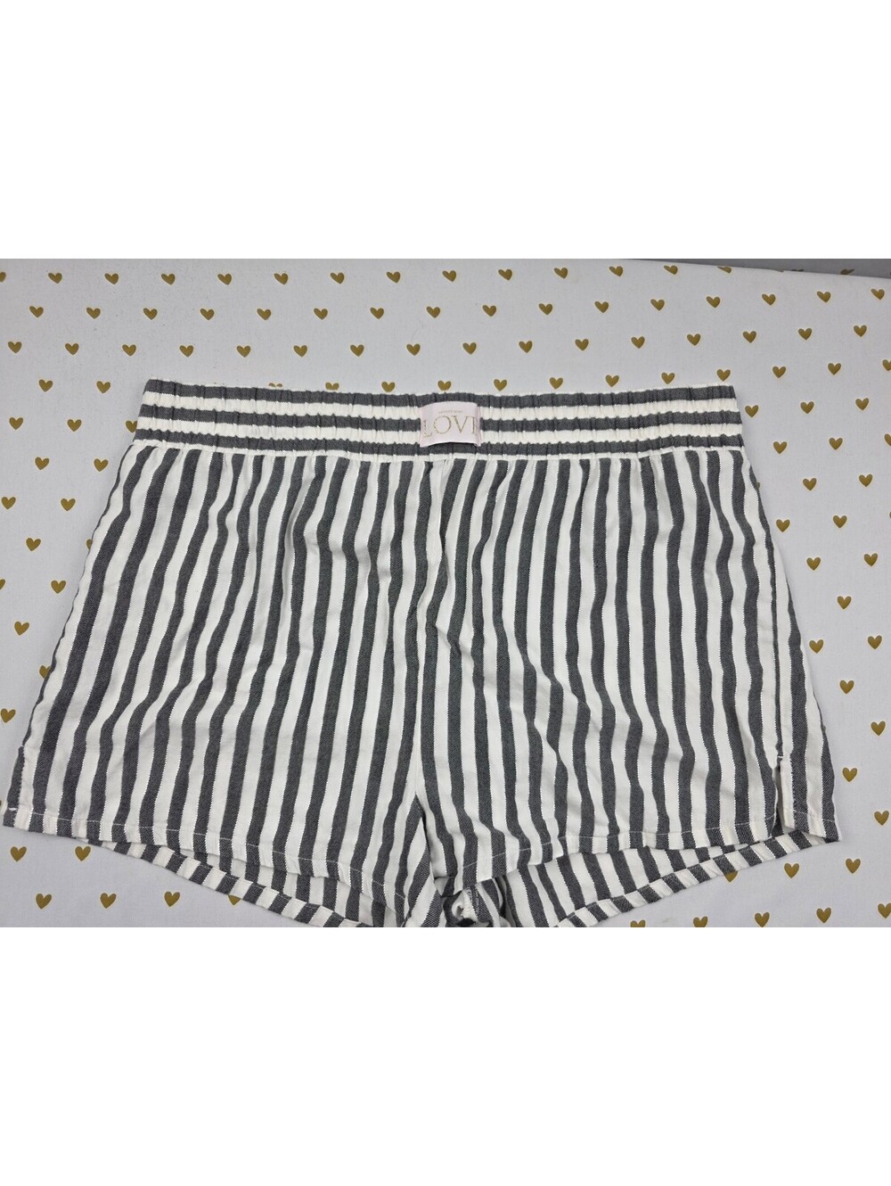 Victorias Secret Striped Large  Sleep Shorts Boxers Pajama Bottoms
